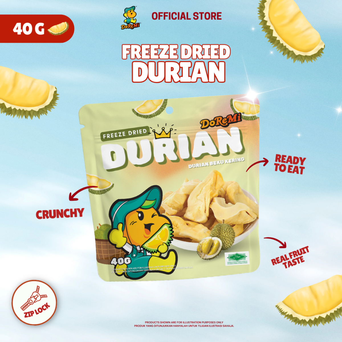 Freeze Dried Durian [ 40gm ]