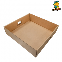 Cardboard Hamper/Giftbox Tray with Decor (36L x 35W x 9.5H)cm